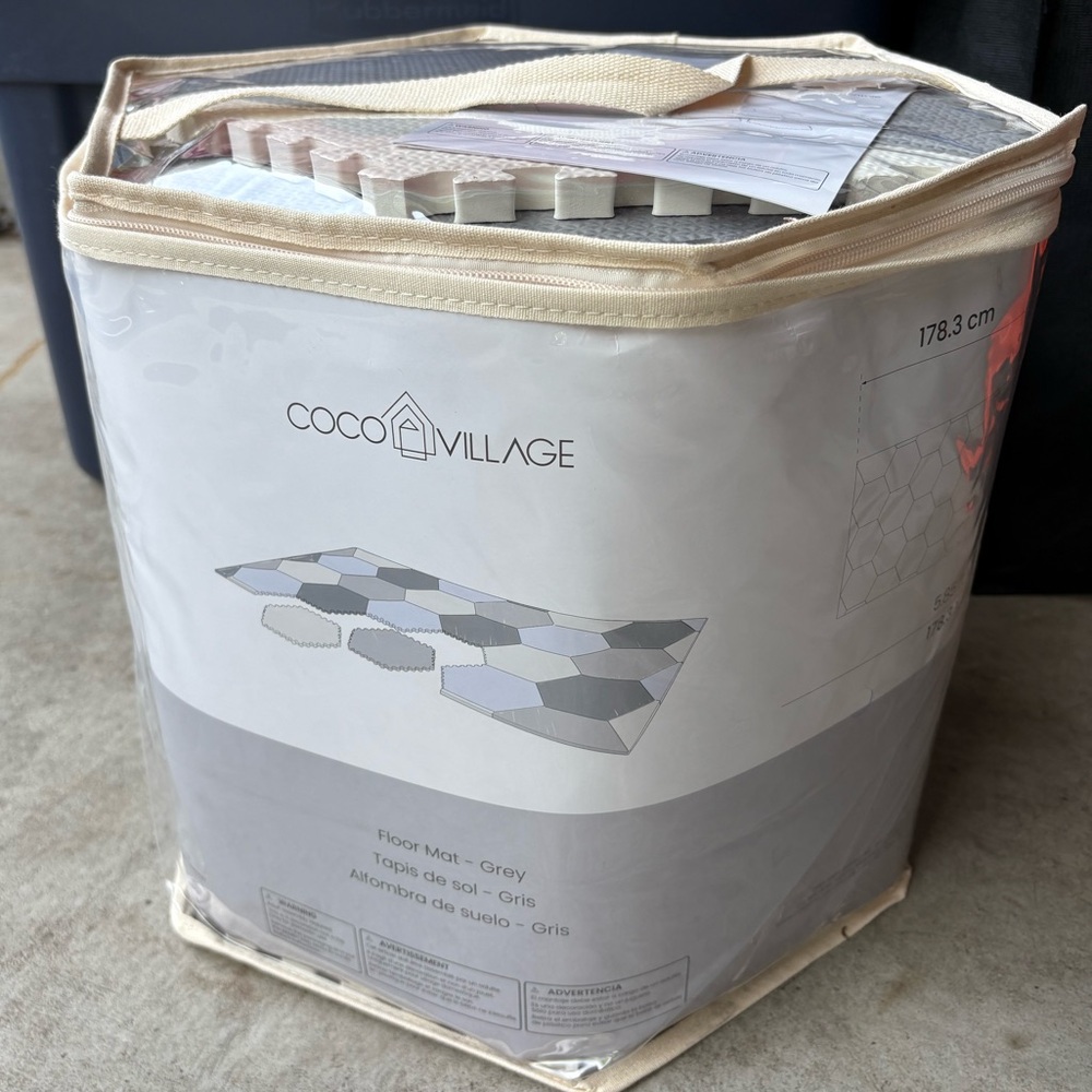 Coco Village Grey Hexagon Playmat